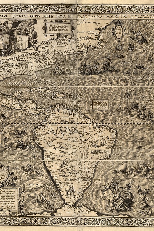 Diego Gutiérrez, «Americae sive quartae orbis partis nova et exactissima descriptio», 1562