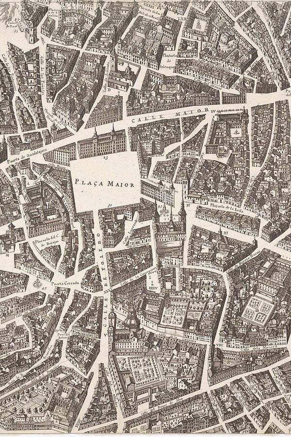 Pedro Teixeira Albernaz, «Topographia de la Villa de Madrid» (detalle), 1656