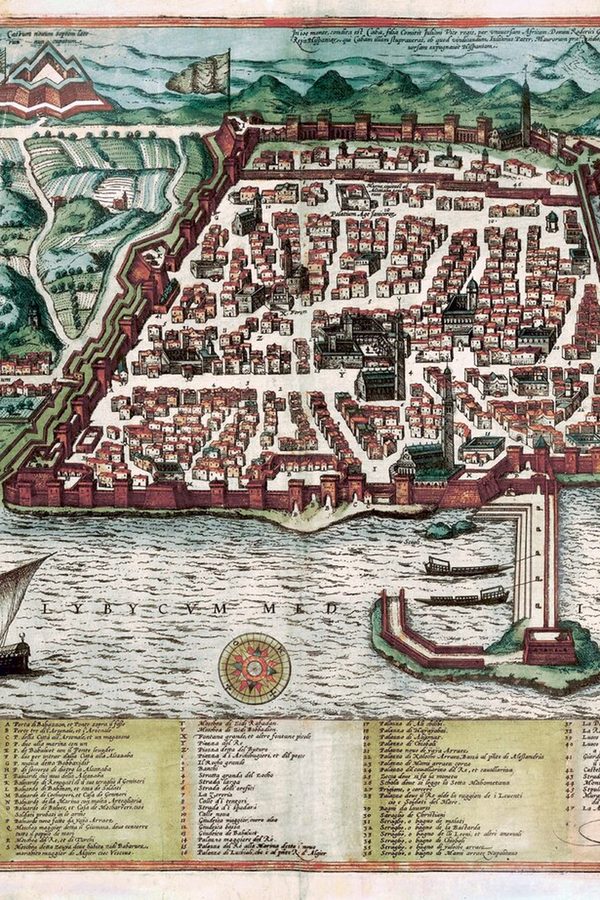 Georg Braun y Franz Hogenberg, «Vista de Argel», c. 1575