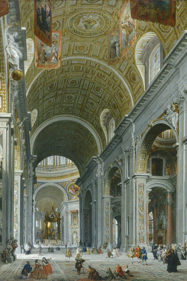 Giovanni Paolo Panini, «Interior de San Pedro de Roma», c. 1754