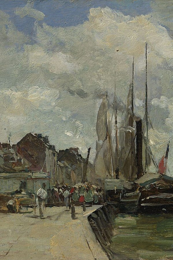 Eugène Boudin, «Honfleur, el puerto», c. 1858-1862