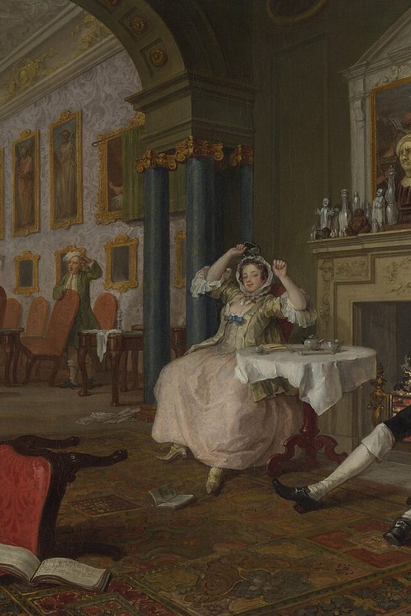 William Hogarth, «Matrimonio a la moda, 2: El tête à tête», c. 1743