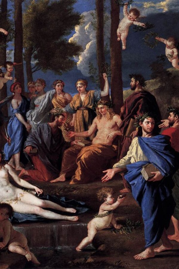 Nicolas Poussin, «Apolo y las Musas (el Parnaso)», c. 1631-1633