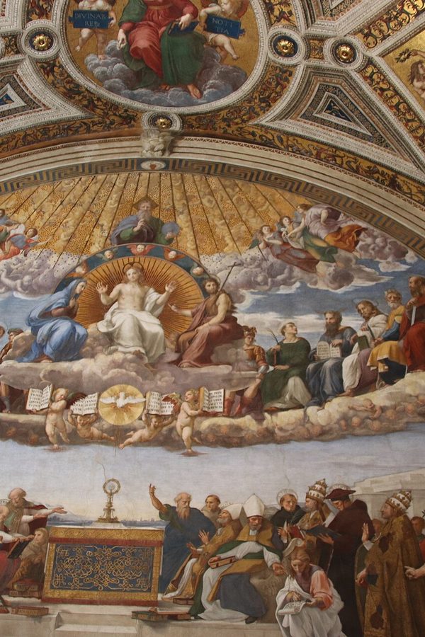 Raphael, «The Disputation of the Holy Sacrament» (detail), 1509-1510