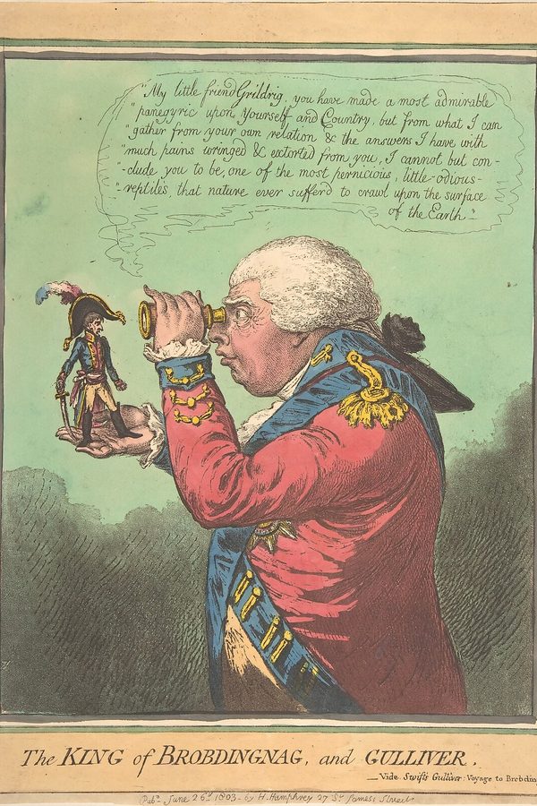 James Gillray, «El rey de Brobdingnag y Gulliver», 1803